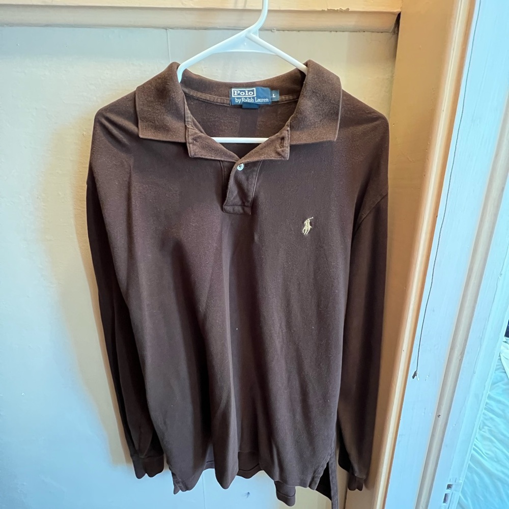 Brown 90s vintage Polo by Ralph Lauren long sleeve!